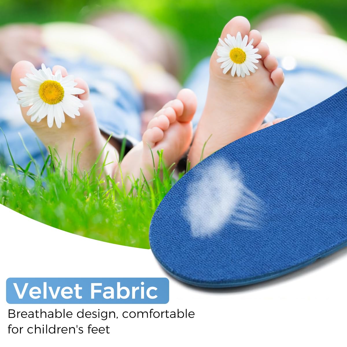 ZIBUYU Orthotic Cushioning Arch Support Shoe Insoles, Pu Foam Inserts for Flat feet, Plantar Fasciitis, Feet Heel Pain Relief, Blue