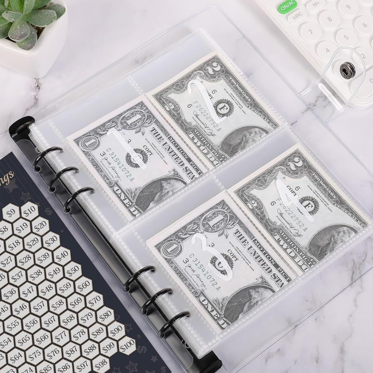 HASTHIP Budget Planner Binder Sakura Cover A5 Budget Binder 100 Days Money Saving Plan Binder with 25 Sheet Cash Envelopes Money Saving Budget Binder for Planning and Saving