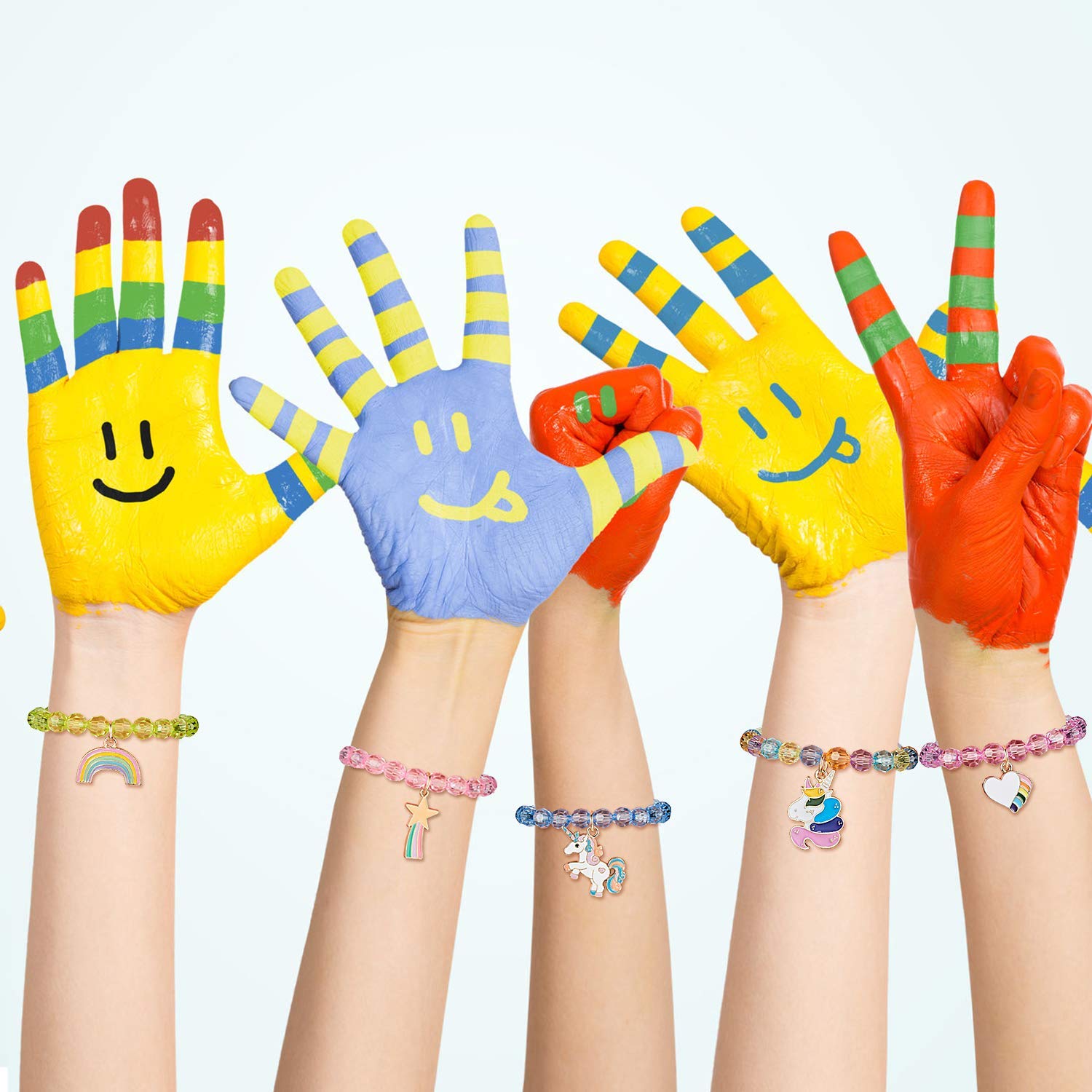 PALAY 9 Pieces Unicorn Bracelets for Women Crystal Bracelet for Unicorn Birthday Supplies Bracelet for Women Stylish Latest (multi1)