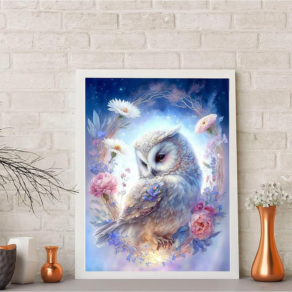 HASTHIP Diamond Painting Kit, 11.8x15.7inch Owl Diamond Painting, 5D Diamond Painting Kit for Adults & Kids, Suitable for Home Leisure and Wall Decoration, Gift for Kids and Adults