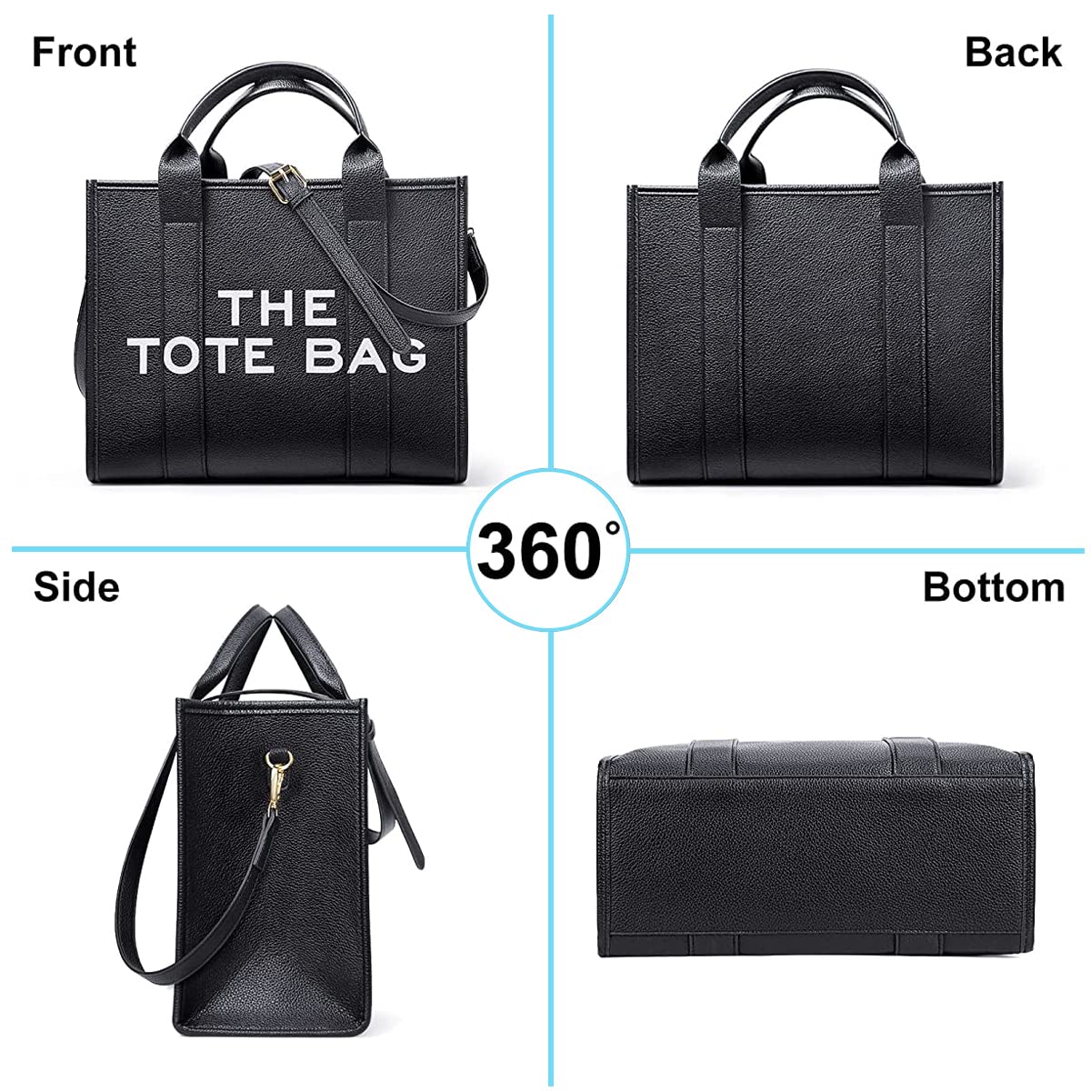 PALAY Tote Bag for Women Big Size Stylish PU Leather with Adjustable & Detachable Shoulder Belt Large Capacity Crossbody Bags Handbag Purse for Office