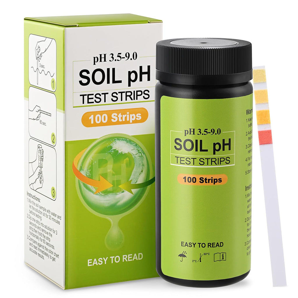 HASTHIP 100 Counts Soil pH Test Strips 3.5-9 Range pH Testing Strips for Soil Acidity Accurate pH Level Measurement Soil pH Test Strips for Garden, Lawn, Orchard