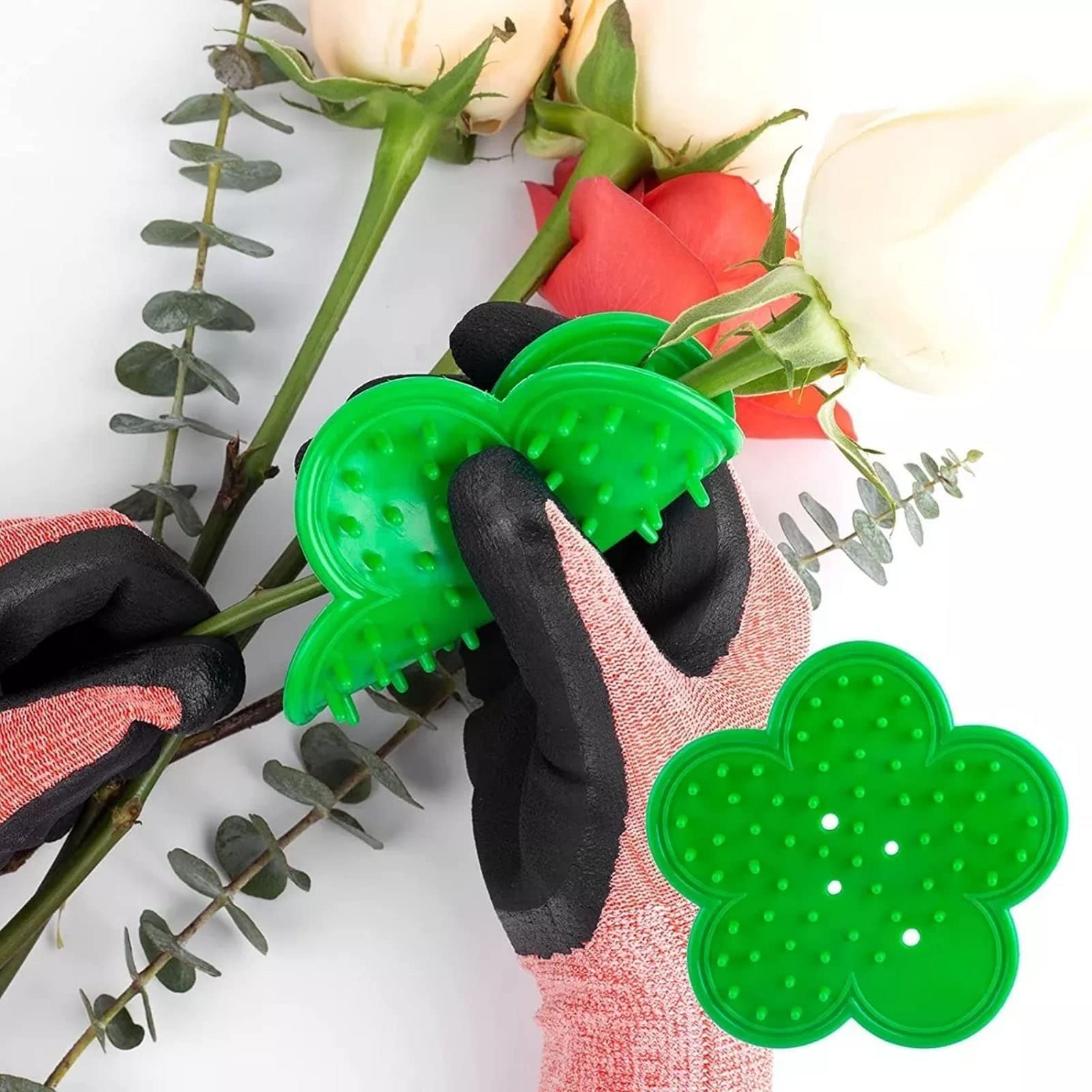 HASTHIP 4Pcs Rose Thorn Stripper Tool - Rose Leaf Thorn Strippers Kit - Gardening Thorn & Leaf Stripping Tool & Glove - Flower Arrangements Supplies - Thorn Remover for Roses - Rose Dethroner Tool