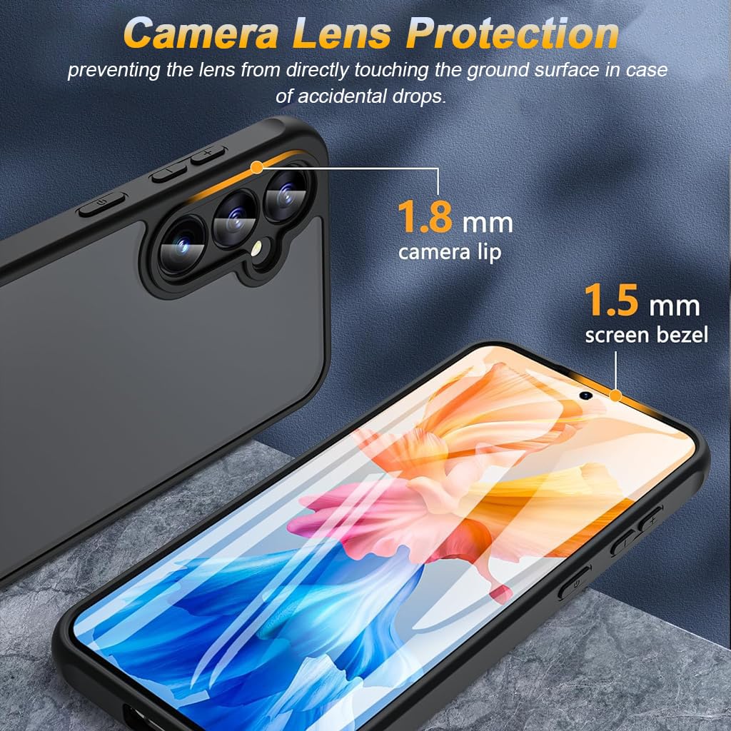 ZORBES Phone Cover for Samsung Galaxy S23 FE Fashion Slim Phone Case Support Anti-Scratch Protective Case Shockproof Matte Phone Cases for Galaxy S23 FE Black