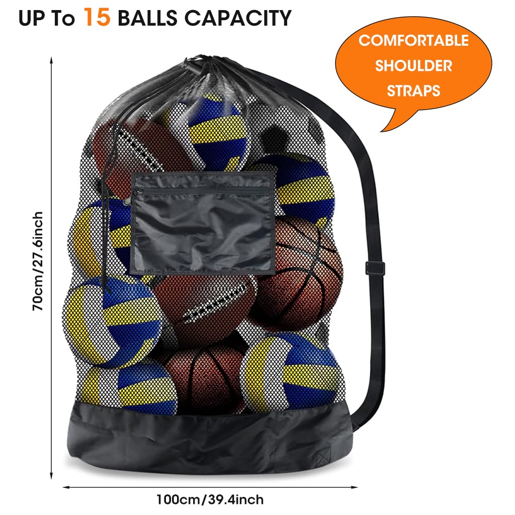 Optifit Large Football Bag for Volleyball Basketball Football Outdoor Sports Equipment with Zipper Pocket, Premium Football Carry Bag with Shoulder Strap