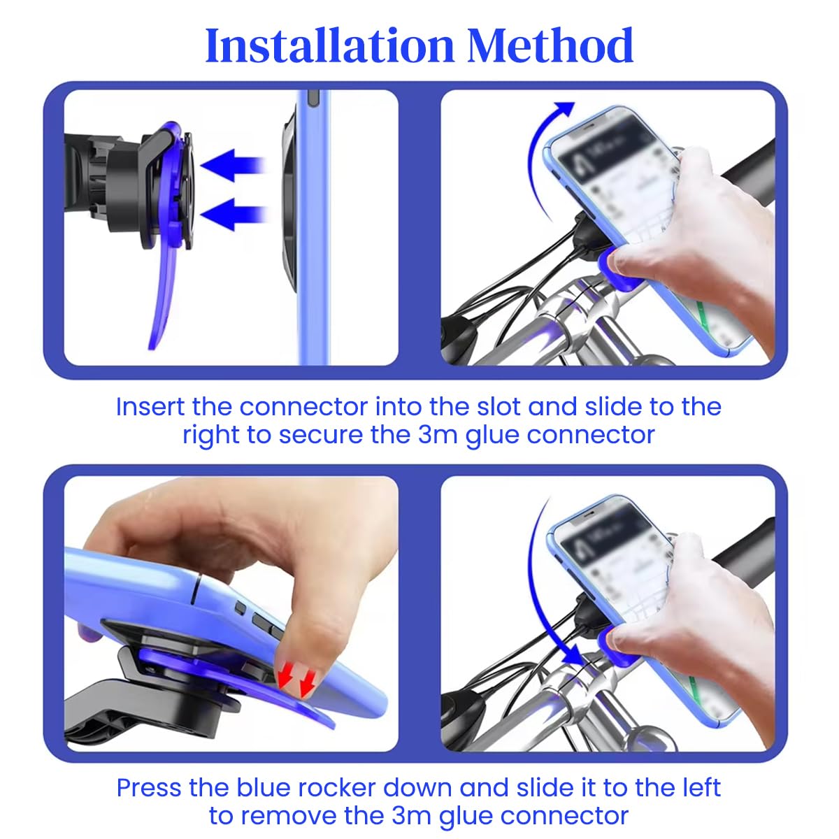 ZORBES Motorcycle Phone Holder Quad Lock Phone Mount for Handlebar Screw Mounting Motorcycle Phone Holder 4.7-7.2'' Phone Holder Universal Phone Mount Phone Holder for Bike, Scooter, Motorcycle