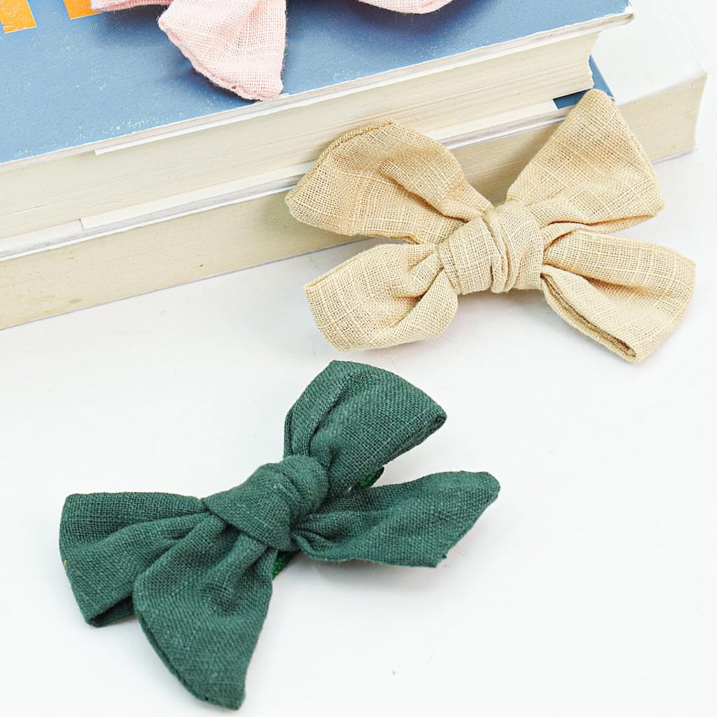PALAY 10pcs Bow Hair Clips for Girls Kids, Alligator Clip Hair Bows, Cute Hair Barrettes Hair Accessories for Girls Toddlers Kids and Teens (5 Colors Combo Set)