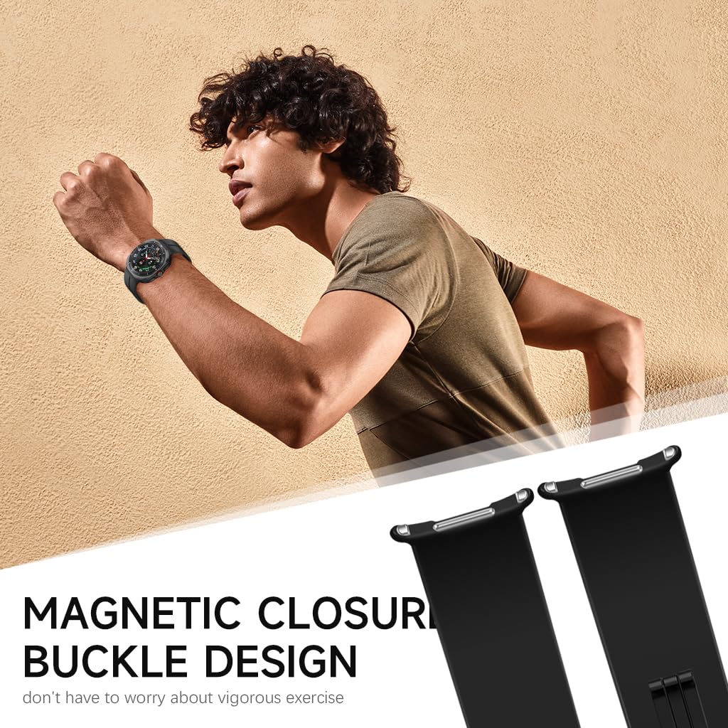 ZORBES Smart Watch Wrist Band for Samsung Galaxy Watch Ultra 47mm (2024) Adjustable Magnetic Closure Buckle Design Waterproof Silicone Watch Wrist Band for Galaxy Watch Ultra 47mm