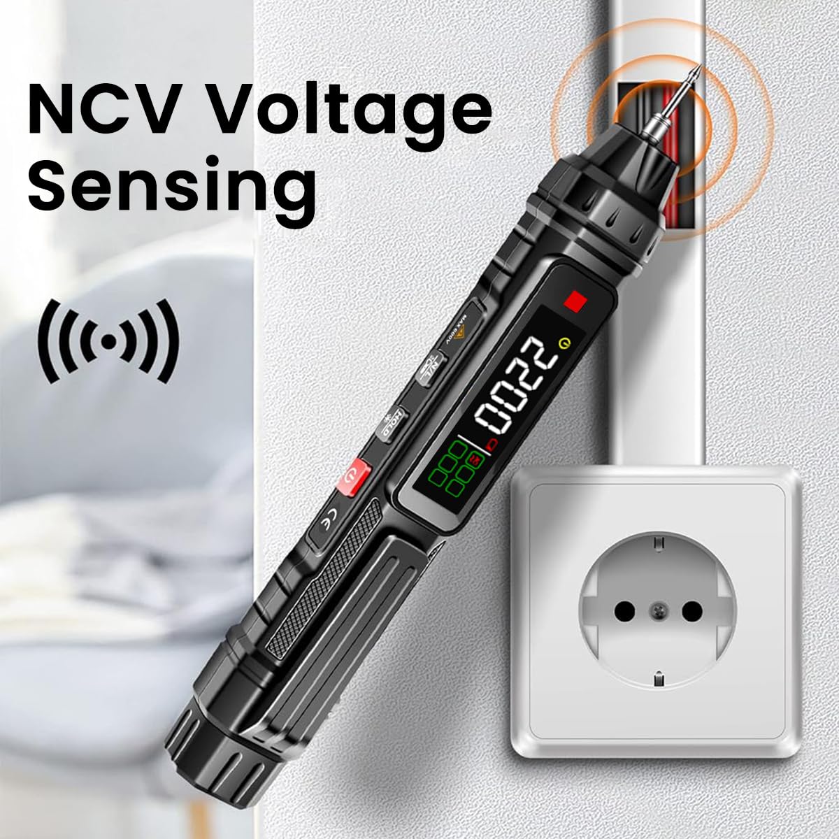Serplex Voltage Multimeter Digital Multimeter 4000 Count AC/DC Voltage Tester, Voltmeter Sensor, Live Wire Detection, Resistance, Continuity, Capacitance, and Diode Testing, Battery Operated