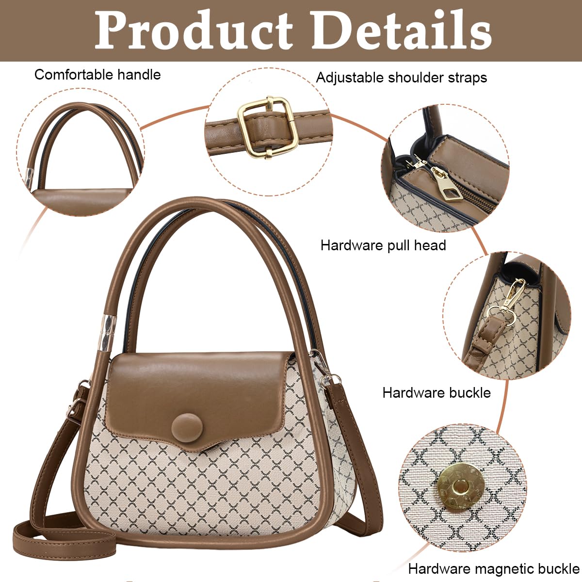 PALAY Fashion Women Handbag Crossbody Bag PU Print Small Sling Bag Bag with Adjustable Shoulder Belt Christmas Gift