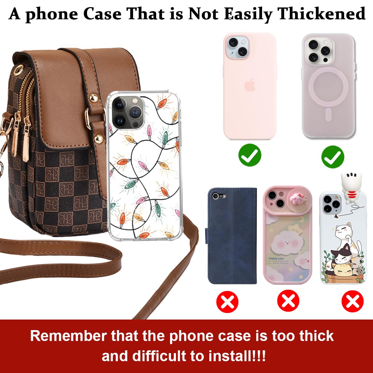 PALAY Sling Bag for Women Crossbody Bag for Women Phone Bag Stylish PU Leather Mobile Cell Phone Holder Pocket Purse Wallet Sling Bag Mini Shoulder Bags (Coffee Brown)