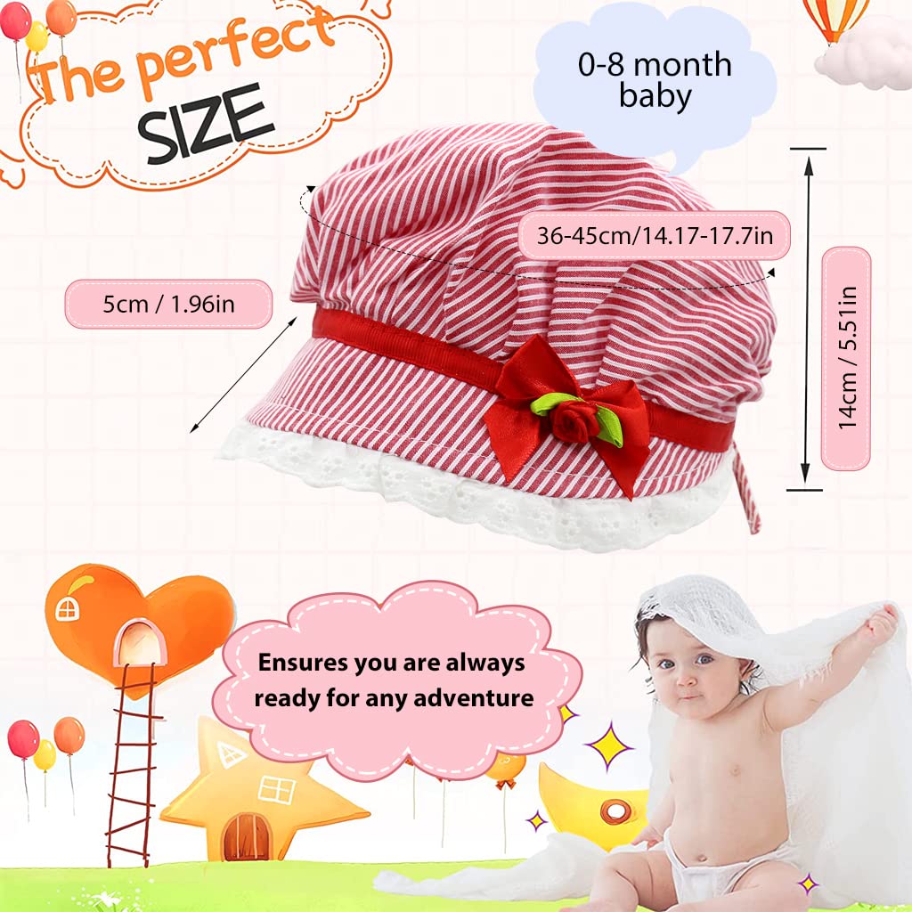 SNOWIE SOFT Baby Hats for Girls, Sun Hats for Baby Toddler Girls, Summer Hat Lovely Print Lace Edging Bucket Hat for Outdoor UV Protection Hat