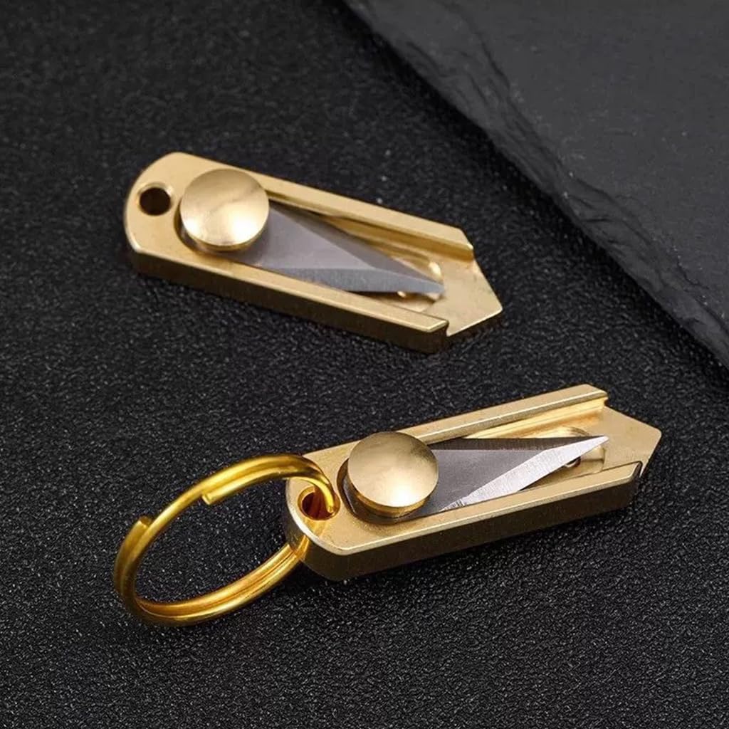 SANNIDHI Pocket Cutter With Keychain for Box, Letter Open, Retractable Stainless Steel Cutter, Pointy Tip Mini Multi Tool, Utility Pocket Package Opener Knife