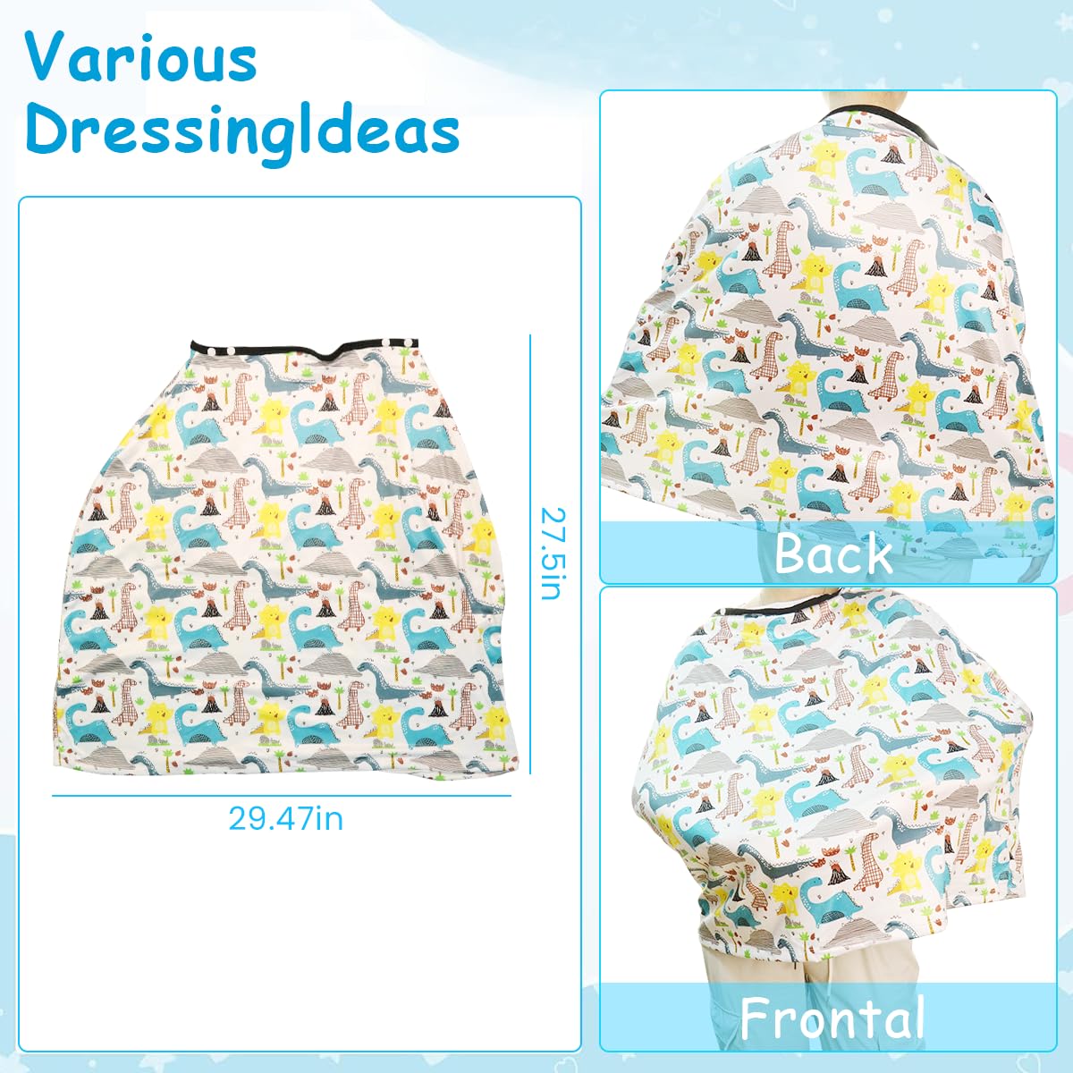 SNOWIE SOFT Baby Car Seat Covers with Breathable Mesh Window, Baby Cart Sunshade Multifunction Baby Stroller Cover Breastfeeding Cover Shawl Nursing Cover Stretchy Stroller Canopy Universal Fit White