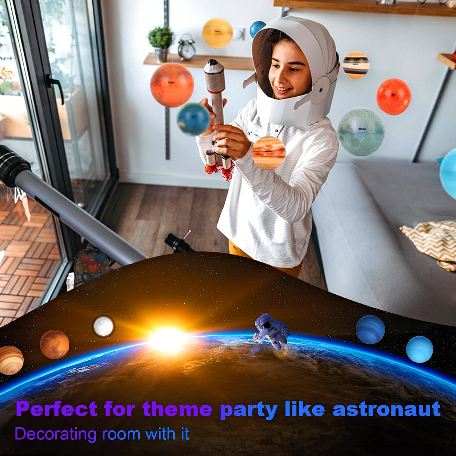 HASTHIP Solar System Stress Ball Learning Toys for Kids and Sensory Toy for Adult 10 Piece,Anti Stress Solar Planets Balls (Planet Balls)