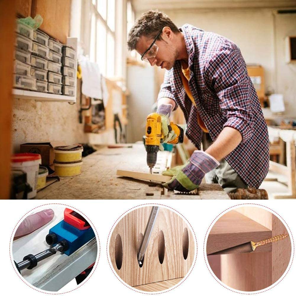Supvox 14Pcs Angle Tool Carpentry Locator, 15 ¡ãOblique Drilling Locator Drilling Hole Guide with 6/8/10mm Drill Bits Drill Jig Joinery Kit Carpenters (Aluminum Alloy)