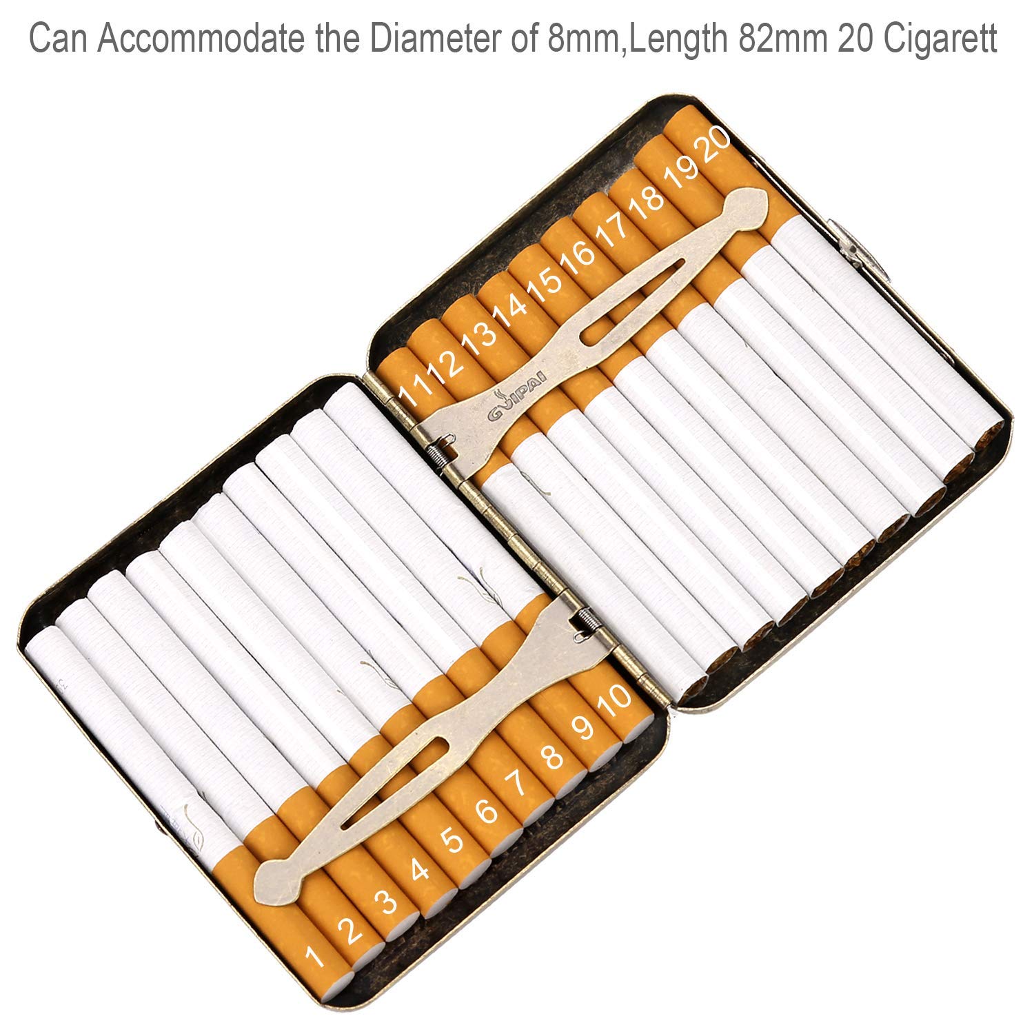 ELEPHANTBOAT 1 Piece Retro Portable Cigarette Case Grass with Gift Box for 20 Cigarettes,Gifts for Men