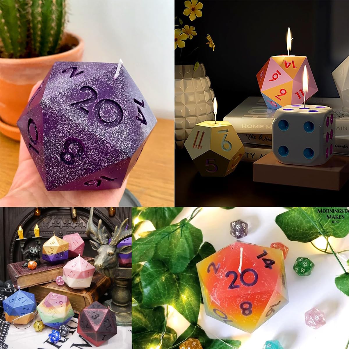 HASTHIP Dice Molds for Resin, 7 Shapes DND Dice Resin Mold Silicone, Integrated Polyhedral Dice Silicone Molds for Epoxy Resin Casting DIY Standard Dice Table Board Game Lovers Gift
