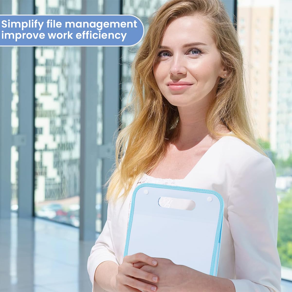 Climberty File Folders for Documents, Expanding File Folder with 13 Compartments, Portable File Folder with Snap Button Closure, A4 (Fits A4 Paper) File Folder for School Office Home (Blue)