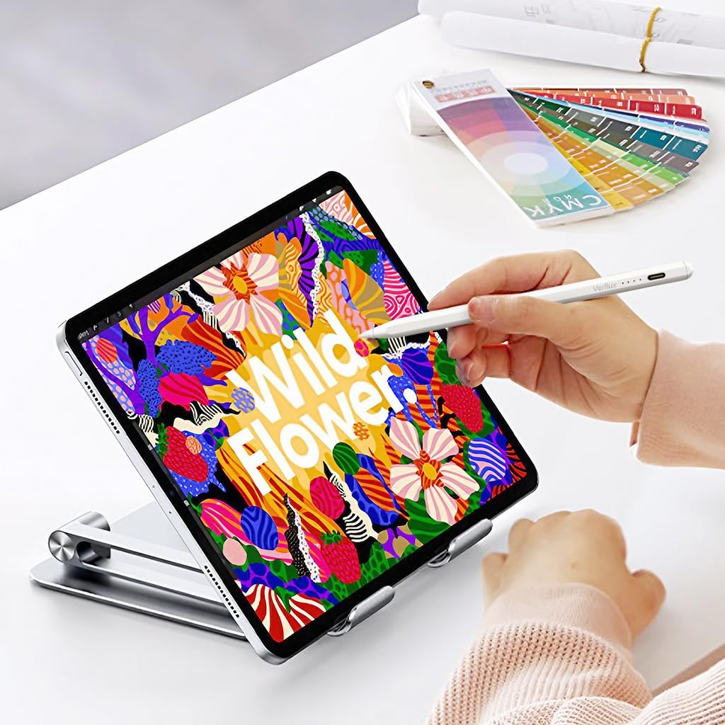 Verilux Stylus Pen for Android Tablet with Battery Indicator Stylus Pen USB-C Rechargeable Tablet, for IPad iPhone iOS/Android Xiaomi Pad Other Tablets Ipad Pencil 15 mins Fast Charging