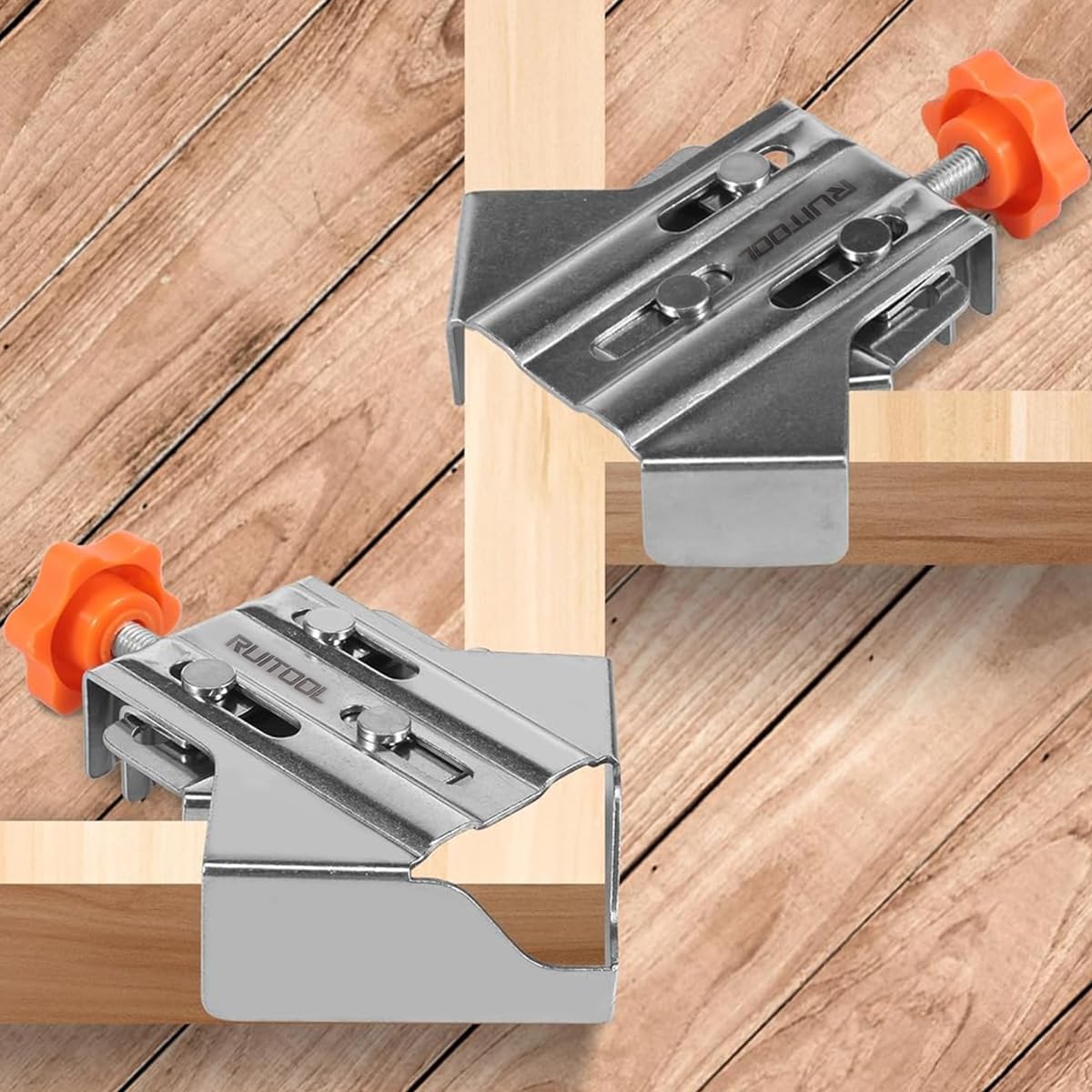 Serplex 2Pcs Woodworking Right Angle Clamps Open Mouth Right Angle Clamps Adjustable Woodwork Right Angle Clamps Corner Clamp Stainless Steel Corner Clamps