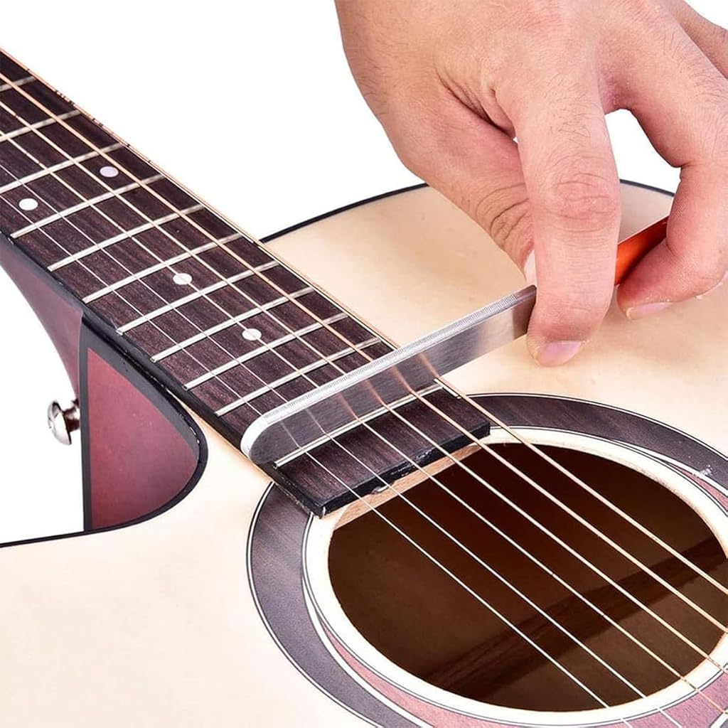 HASTHIP® Fret End File for Guitar Repair, with 2 Fret Guards, 7.2 inches Stainless Steel Fret End File Fret Dressing File Guitar Fret End Dressing Tool