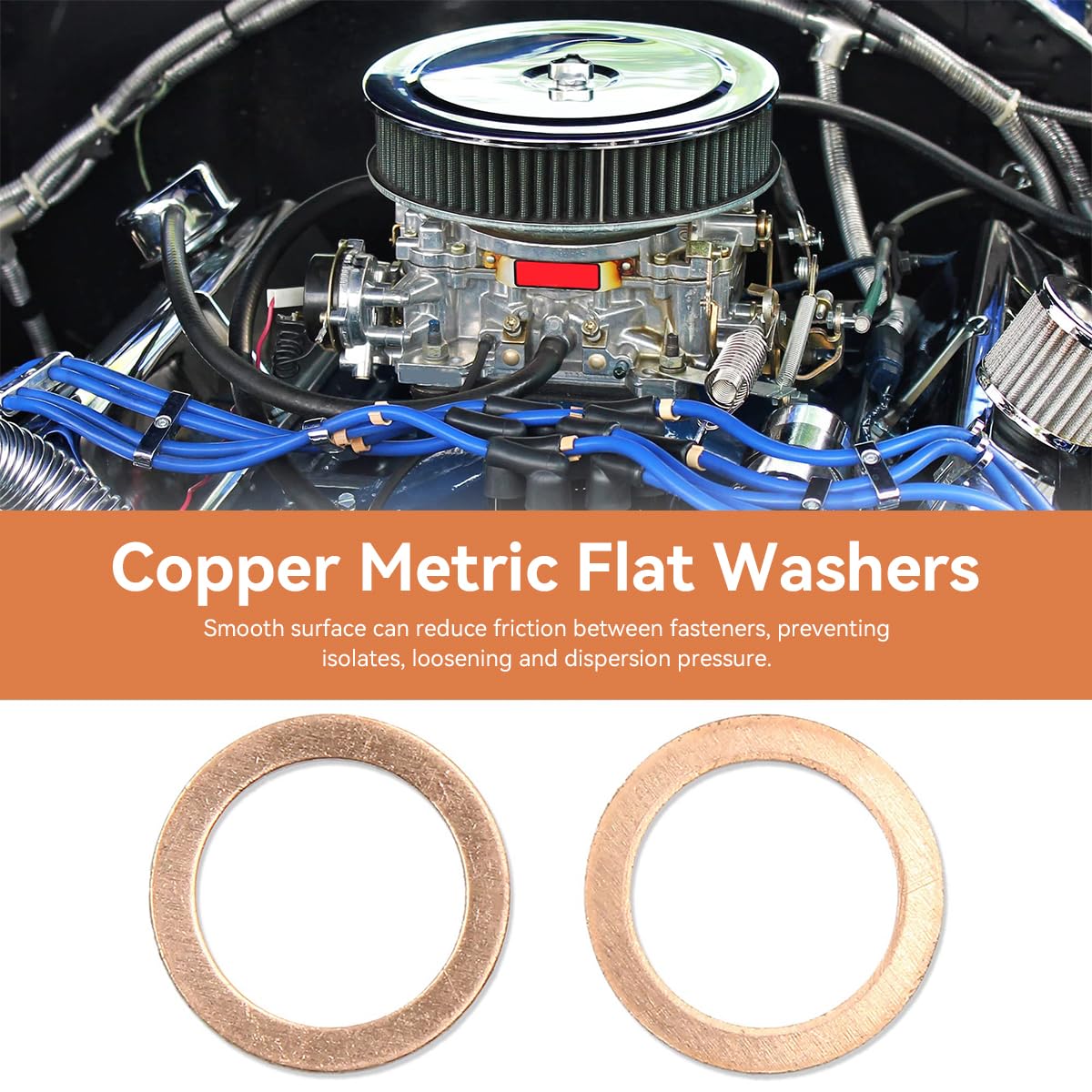 Serplex 280Pcs Fitting Rings Set with Box 12 Sizes Copper Ring Fitting Washers Durable and Leak-Proof Sealing Fitting Rings for Plumbing Mechanical Applications Repairing Accessories