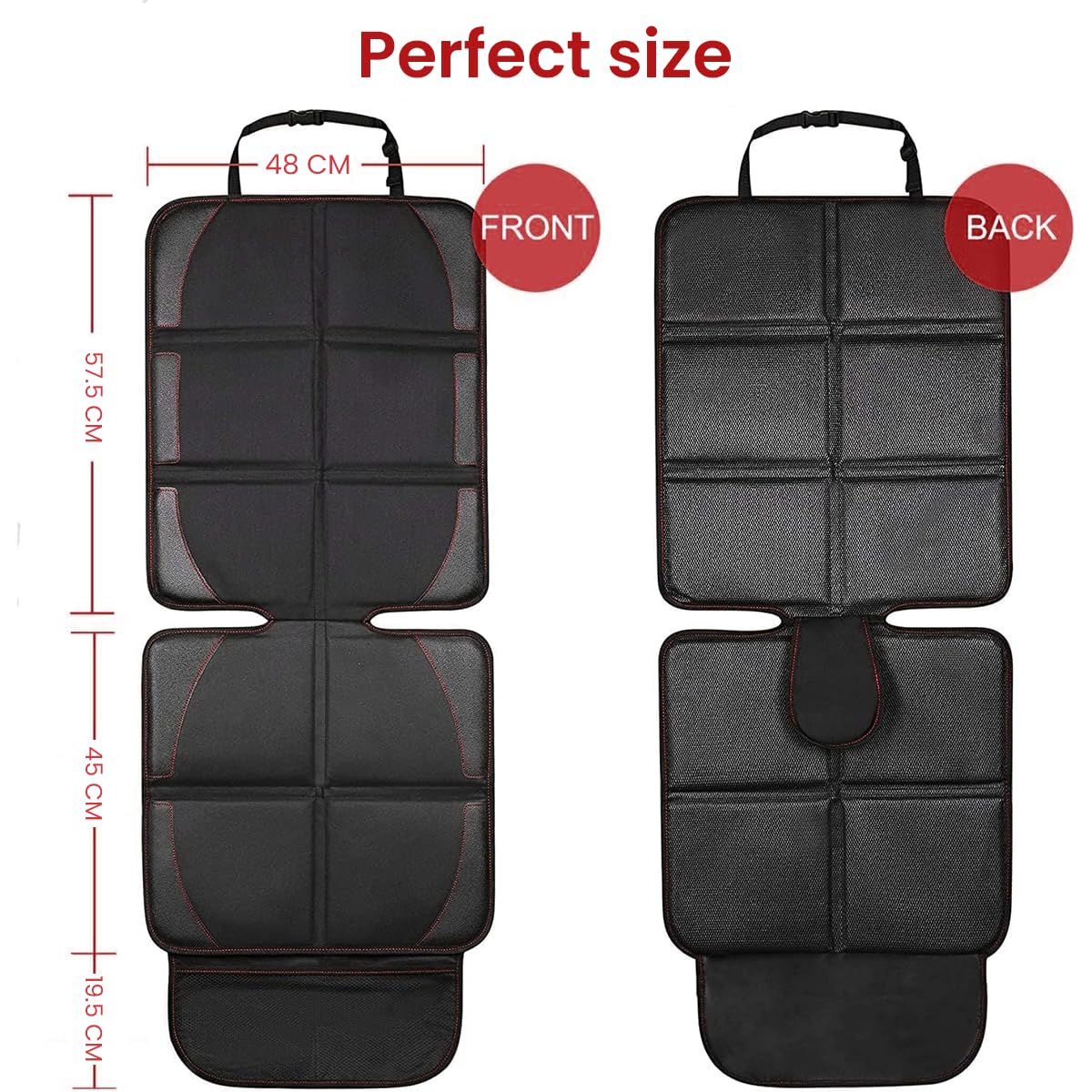 STHIRA Car Seat Protector, Car Seat Protector for Baby Carseat Anti Slip Car Seat Mat for Baby Carseat Prevent Car Seat Wear Waterproof Car Seat Protective Mat Under Baby Carseat with Storage Pouches