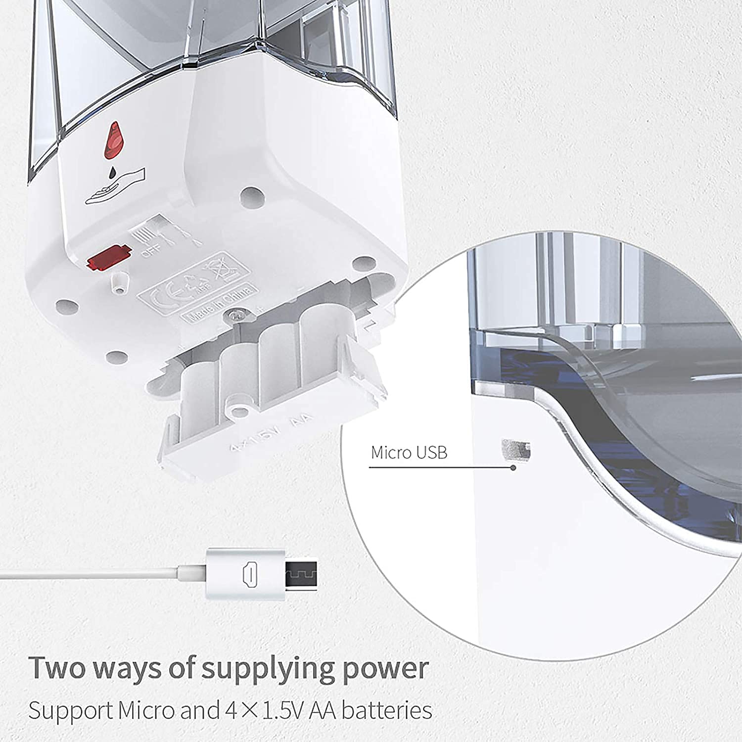 HASTHIP Automatic Soap Dispenser Wall-Mounted Infrared Disinfection Dispenser, Non-Contact Hand Sanitizer Dispenser, Suitable for Home, Bathroom,Kitchen, Public Places (700 ml)