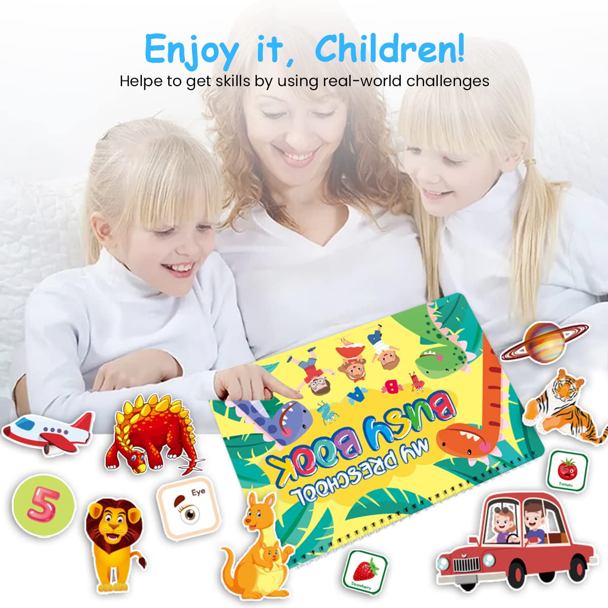 PATPAT Montessori Busy Books for Kids, Autism Sensory Educational Toys, 16 Themes Busy Book for Toddlers 1-6 Boys & Girls, Preschool Activity Binder Learning Toys for Kids to Develop Learning Skills
