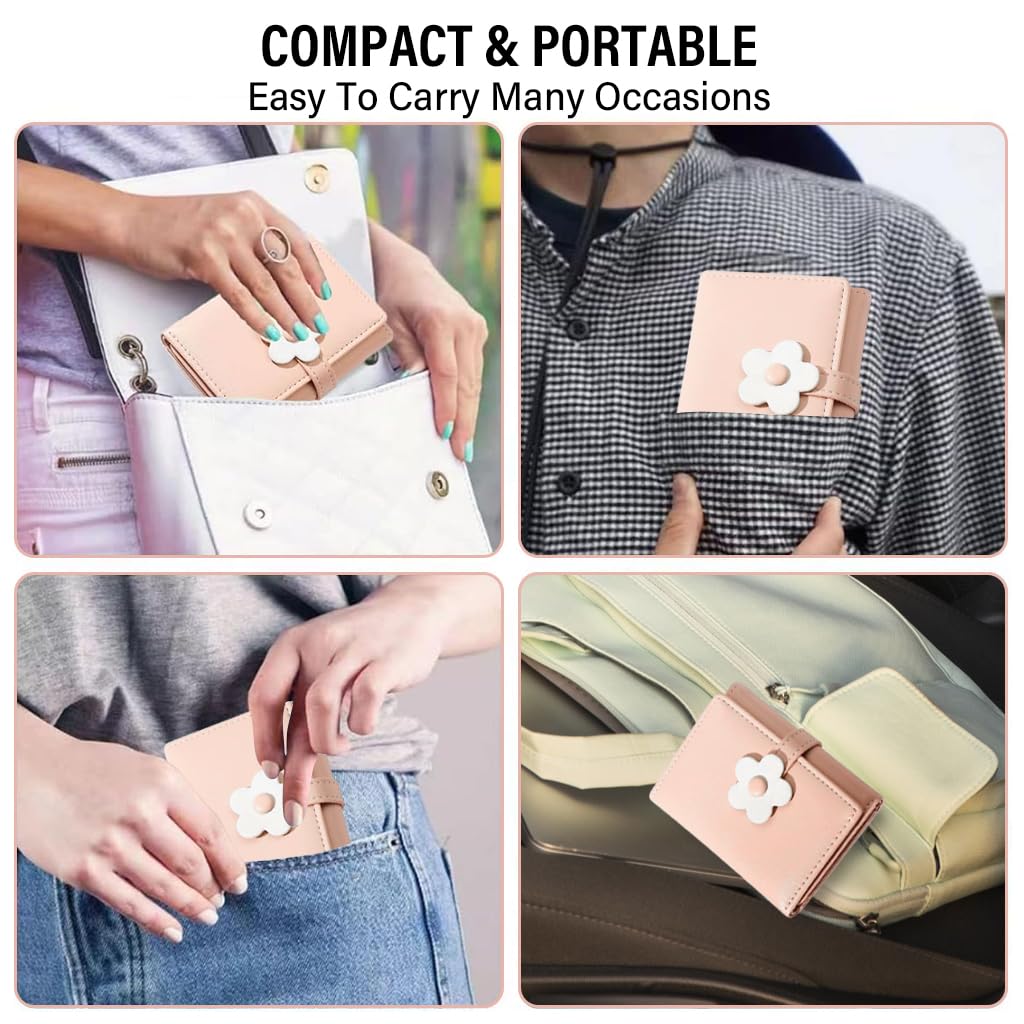 PALAY Girls Wallet Women Wallet PU Leather Card Holder Girls Wallet Cute Flower Snap Button Wallet with Lovely Heart Shaped Photo Window Gift Wallet for Girls Christmas Gift