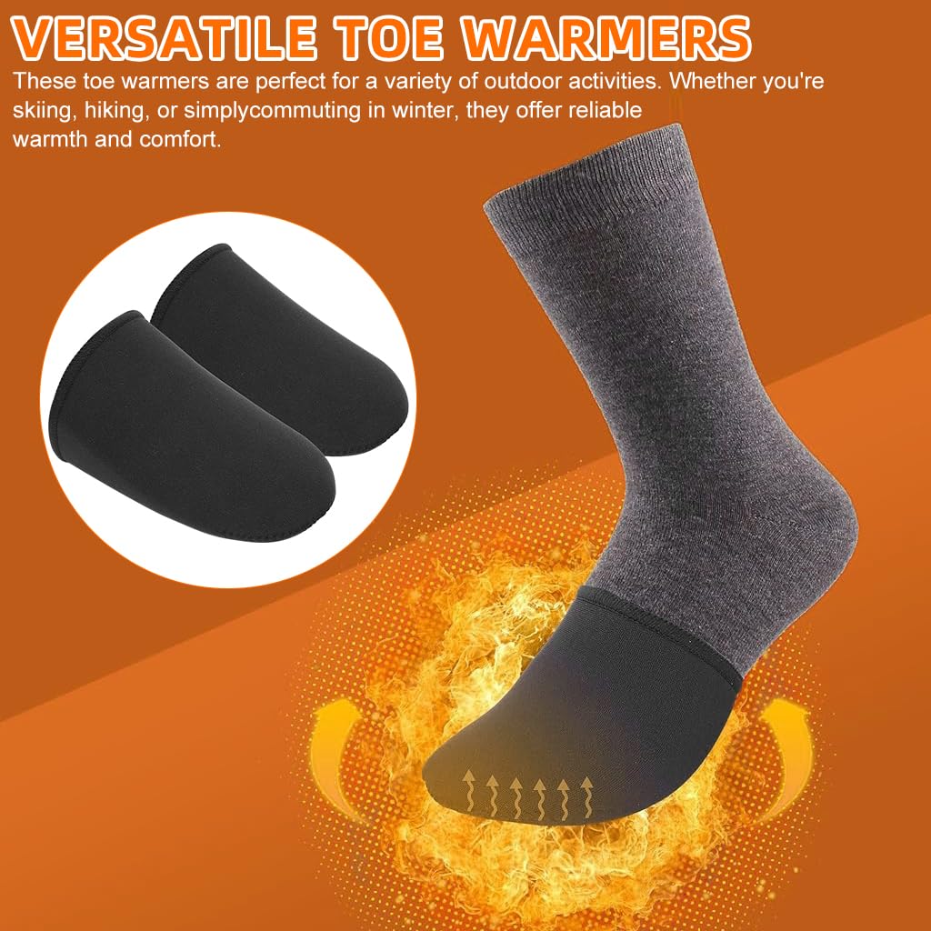 Proberos 2Pcs Winter Toe Warmers Thermal Neoprene Toe Covers Toe Warmer for Adults Forefoot Warm Cover for Pain Relief Reuseable Toe Warmers, 15.5x11.5cm