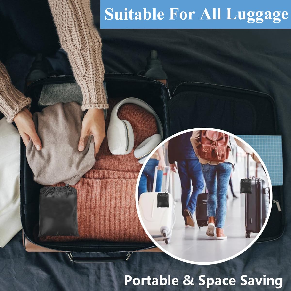 HASTHIP Airplane Footrest Hanging Travel Foot Rest with Ear Plugs & Eye Mask, Airplane Travel Accessories, Foot Hammock Portable Plane Leg Rest, Provides Relaxation and Comfortable for Long Flight