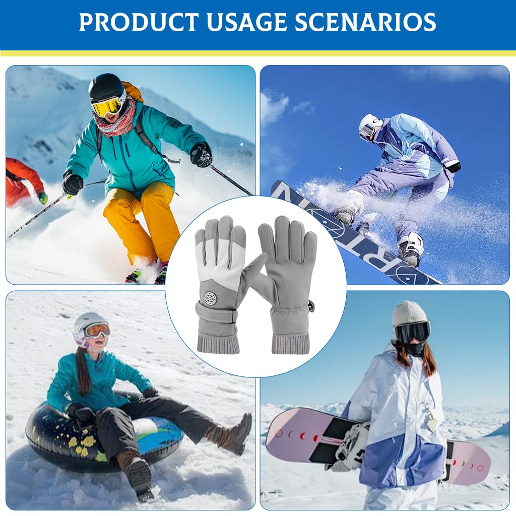GUSTAVE Winter Gloves for Women Outdoor Riding Gloves for Women Winter Hand Gloves Splashproof Windproof Winter Gloves with Touch Screen Design Fashion Women Outdoor Winter Gloves for Riding, Hiking