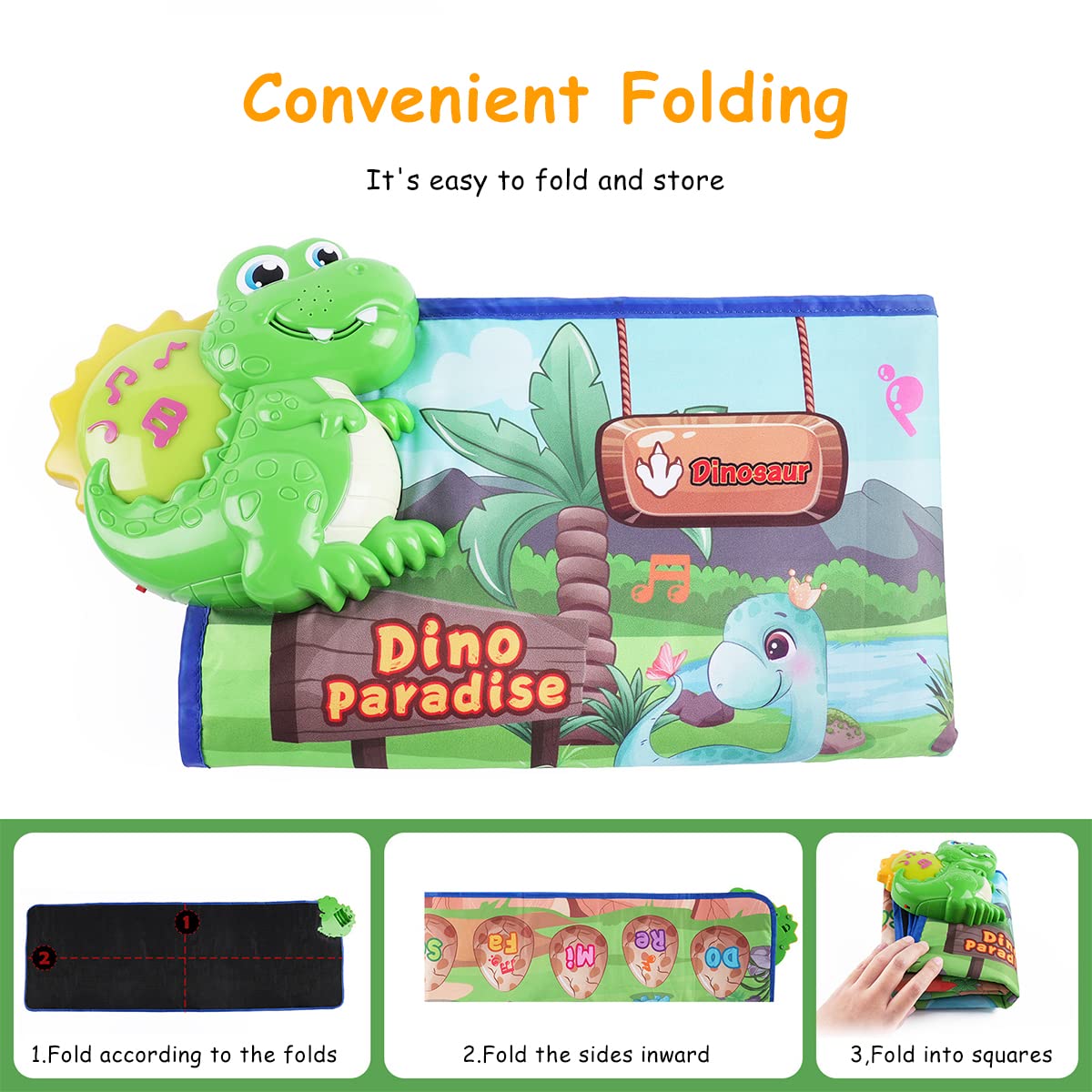 PATPAT Musical Mat for Kids, 47.2''*15.3'' Dinosaur Musical Play Mat Baby Piano Mat with 9 Piano Keys & Preset Songs, Music Mat for Kids 2-6 Years Old, Toys for 3 Year Old Boy Gifts for Boys Girls