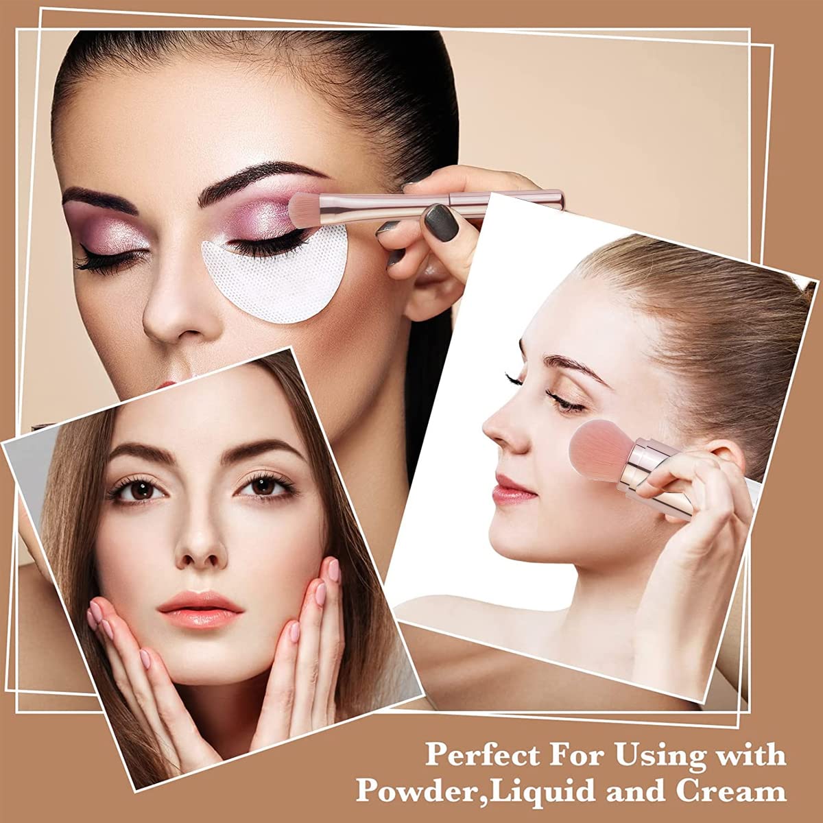 MAYCREATE 5 in 1 Makeup Brush Set, Includes Foundation Brush, Face Brush, Lip Brush, Eyeshadow Brush and Eyebrow Brush, Travel Portable Mini Cosmetic Make Up Brushes Kit