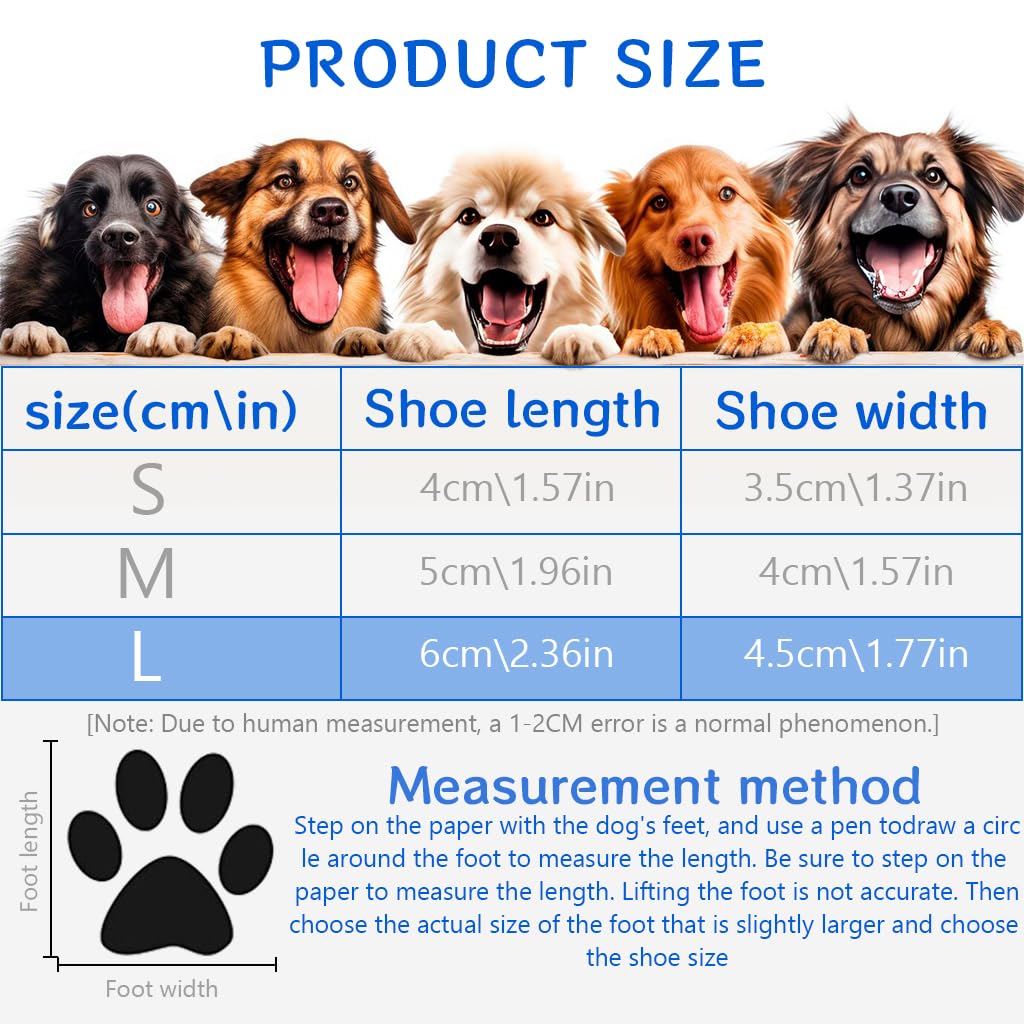 Qpets Cat Dog Rain Shoes, Waterproof Dog Rain Shoes Cat Dog Nail Clipping Anti-Scratch Shoes, Dog Palm Shoes Anti-slip TPE Walking Shoes for Dog with Adjustable Closure Design (L*W=6*4.5CM)