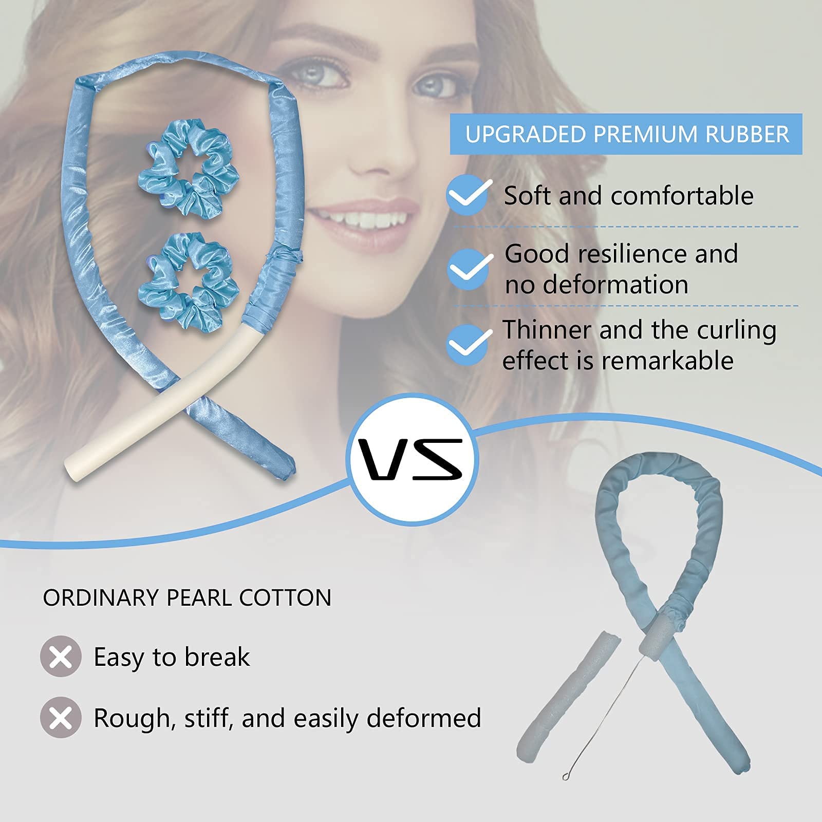 MAYCREATE Hair Curling Tools for Your Hair no Heat Hair Curler Heatless Hair Sleeping Soft Headband Wave Formers Hair Rollers DIY Hair Styling Tools for Long Medium Hair