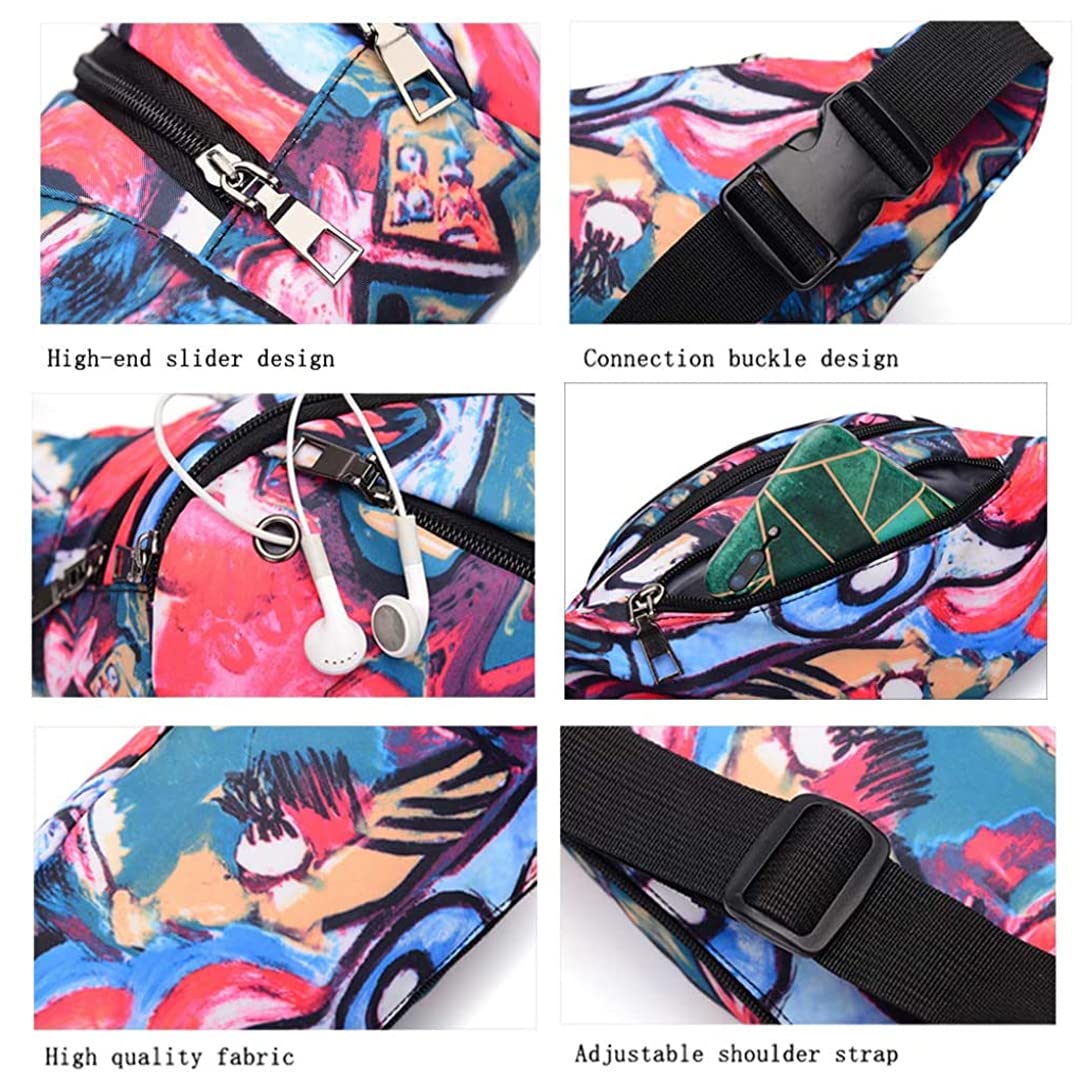 PALAY Waist Pack Bag, Chest Shoulder Fanny Pack Pouch with 4-Zipper Pockets,Adjustable Belt