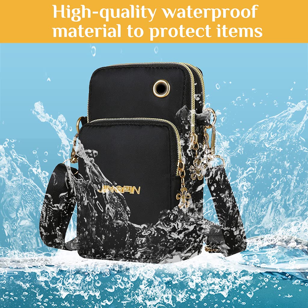 PALAY Small Cross Body Bag, Multifunction 3 Layer Mini Crossbody Shoulder Bag Phone Purse Armband with Headphone Port for Teens Girls Ladies Women (Multi-color1)