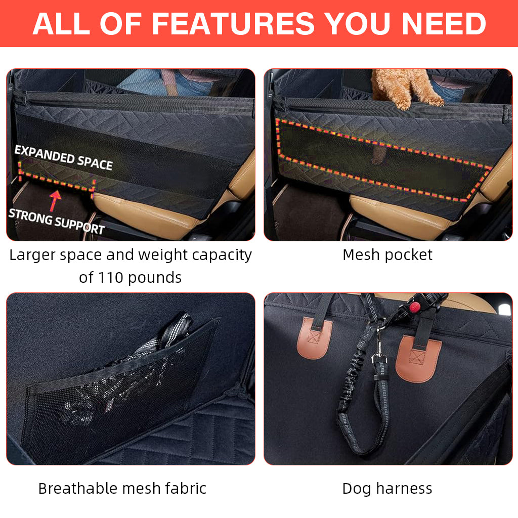 Qpets Dog Car Seat Cover, Dog Use Seat Mat Pet Use Car Backseat Mat, Waterproof Dog Car Seat Cover Oxford Cloth Dog Car Seat, 600D