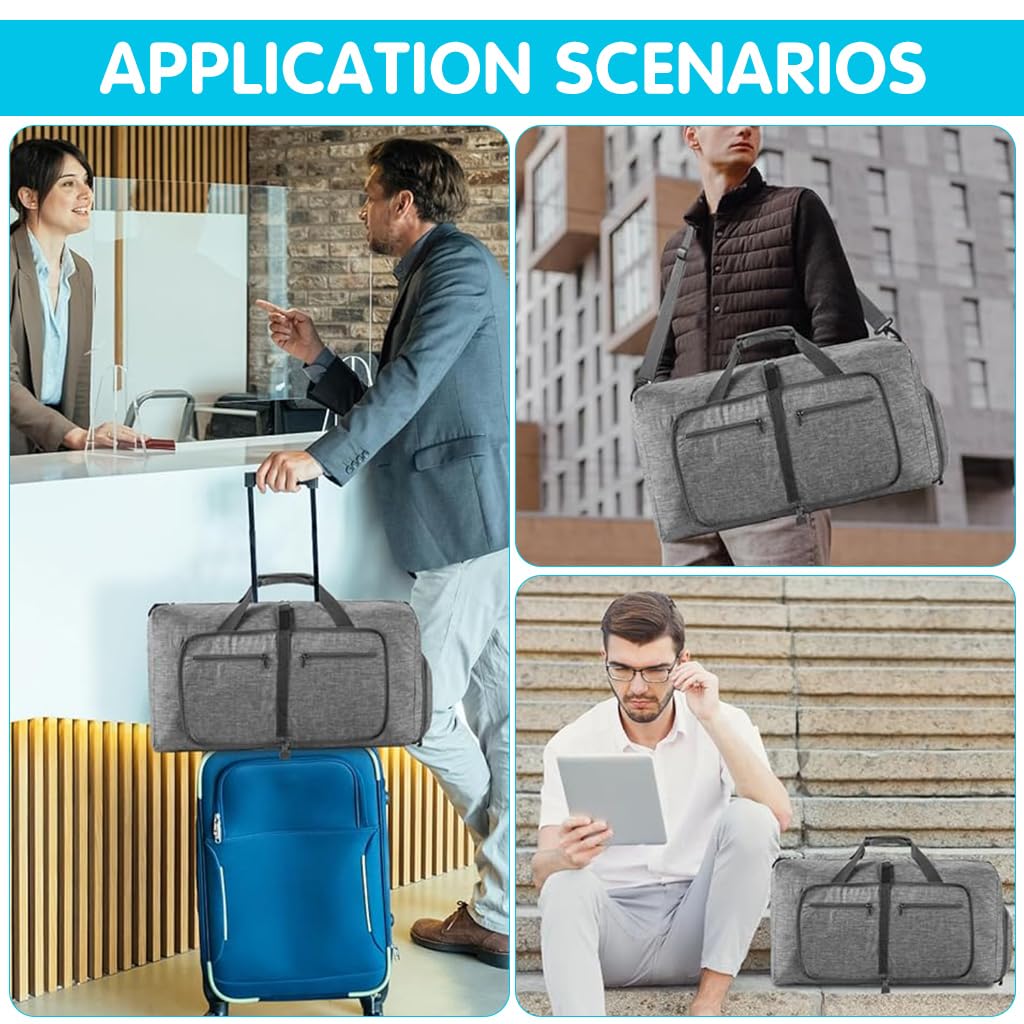 PALAY Foldable Travel Bag Large Comius Sharp 65L Lightweight Sports Bag with Shoe Compartment, Travel Duffle Bag Sports Bag