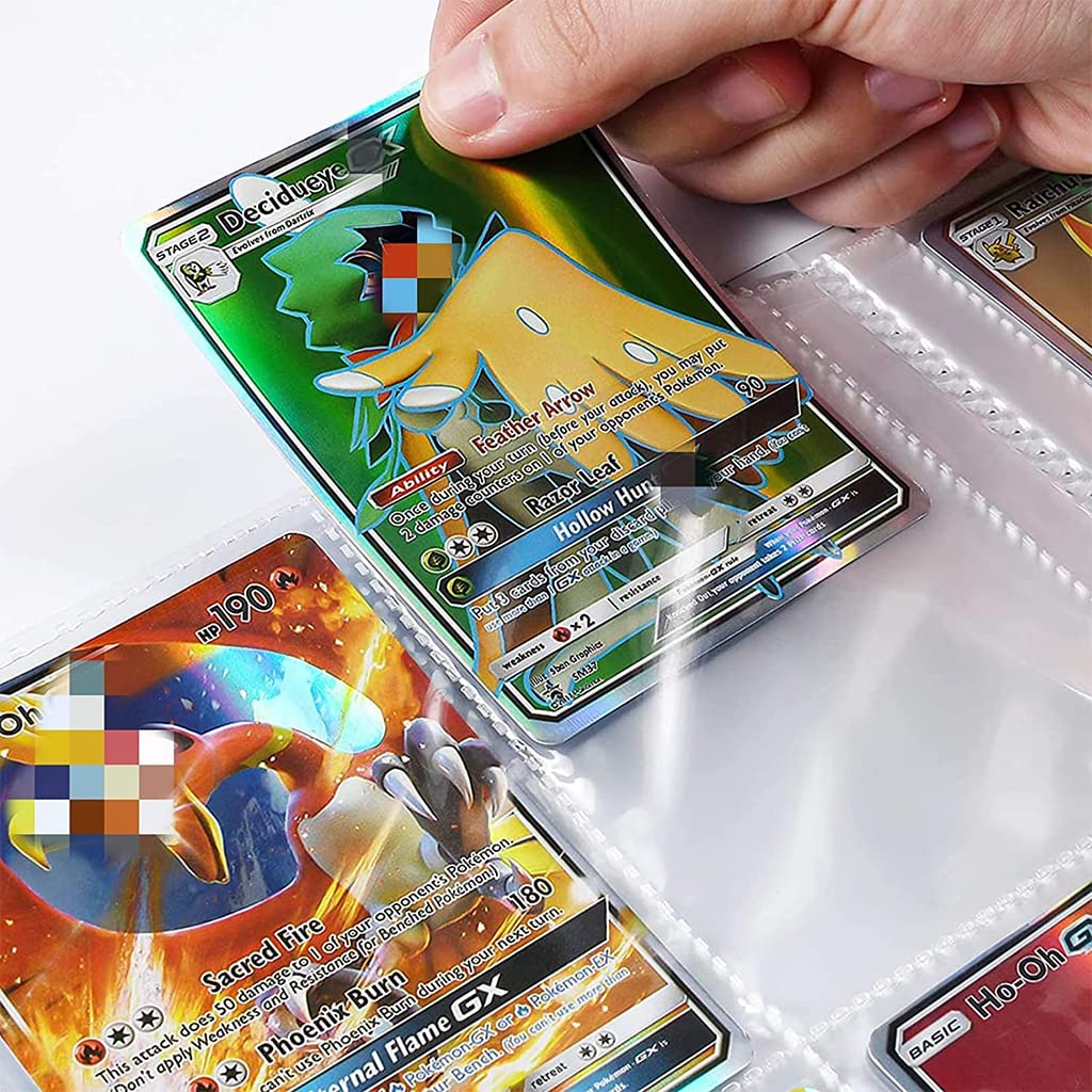 PATPAT Poke-mon Binder, Trading Cards Collector Album for 120 Poke-mon Cards Cartoon Prints Bag Poke-mon Cards Binder Poke-mon Collection Cards Pack Bag Gift for Kids Boys Girls-Fire (No Cards)
