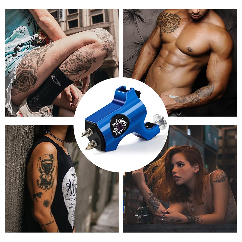 MAYCREATE Rotary Tattoo Machine for Tattoo Artists Liner Shader Tattoo Motor Supply (Blue)