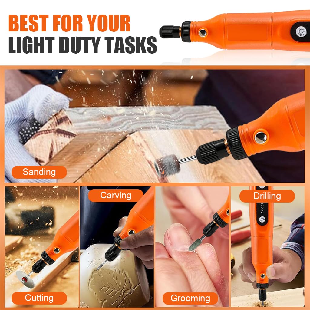 Verilux Handheld Polishing Machine Electric Sander Grinder Drill Pen Kit with Accessories Multipurpose Polishing Machine Drill Pen for Nail Art, Engraving, Drilling, Carving & DIY Crafts Use
