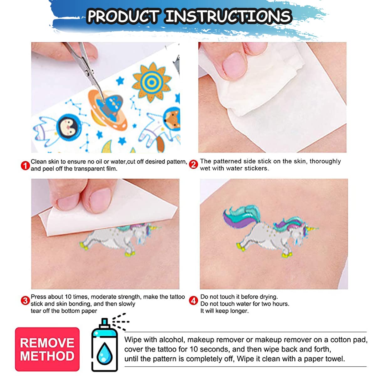 MAYCREATE 20 Sheets Waterproof Cartoon Temporary Tattoo Sticker Night Glow Sticker,Marine Theme Cartoon Sticker for Boys Girls Sticker