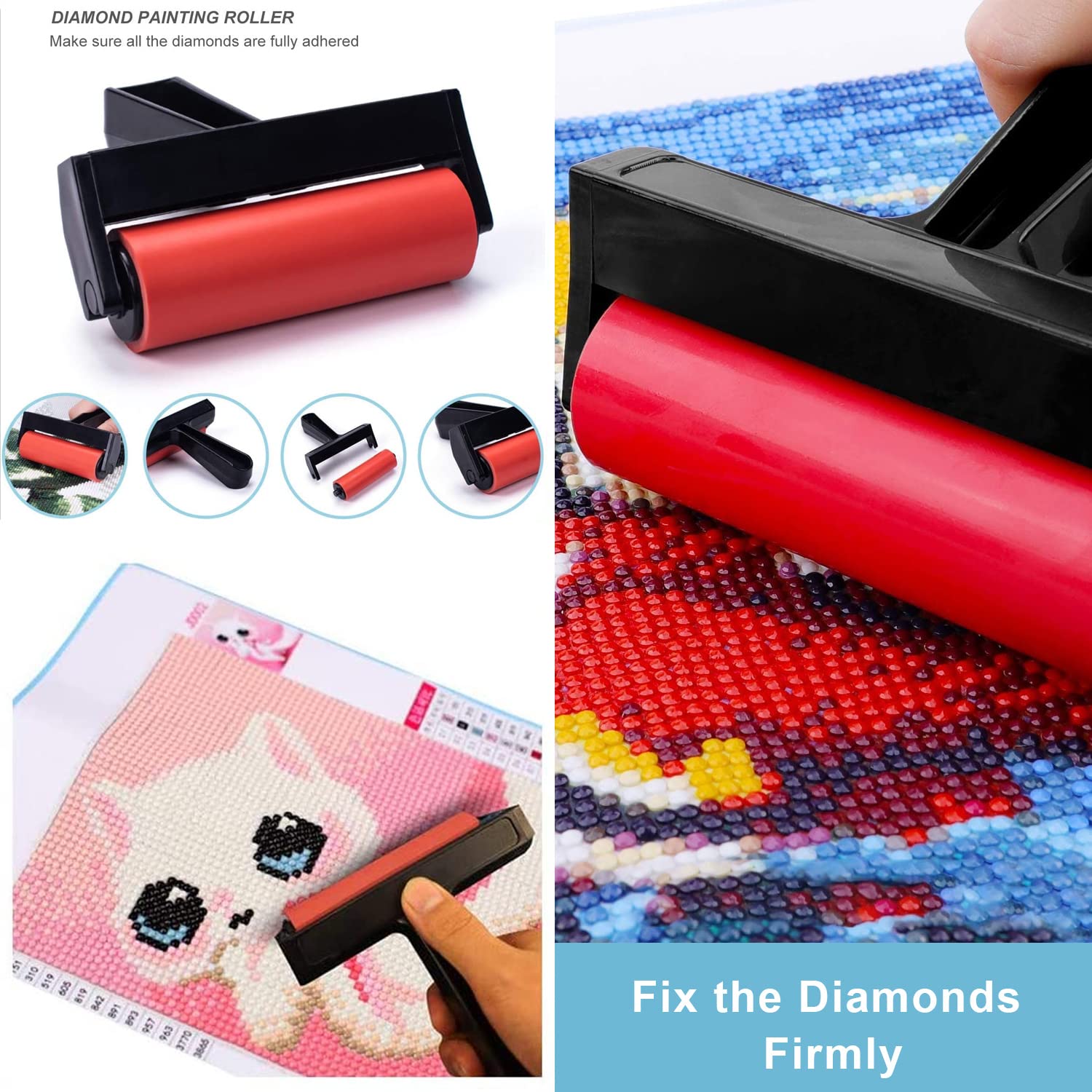 HASTHIP 5D DIY Diamond Painting Tools and Accessories Kits with Diamond Painting Trays and 4 Pens, Diamond Roller, 28-Grids Diamond Organizer, Diamond Art Painting Tool Kit (Without Diamonds)
