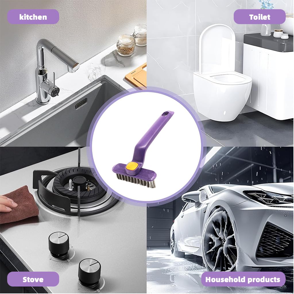 HASTHIP® 2 in 1 Window Groove Cleaning Brush with Tong Tool, 360 ° Flexible Rotatable Narrow Cleaning Brush Corner Cleaning Brush Crevice Cleaning Brush for Kitchen, Balcony, Window, Car Upholstery