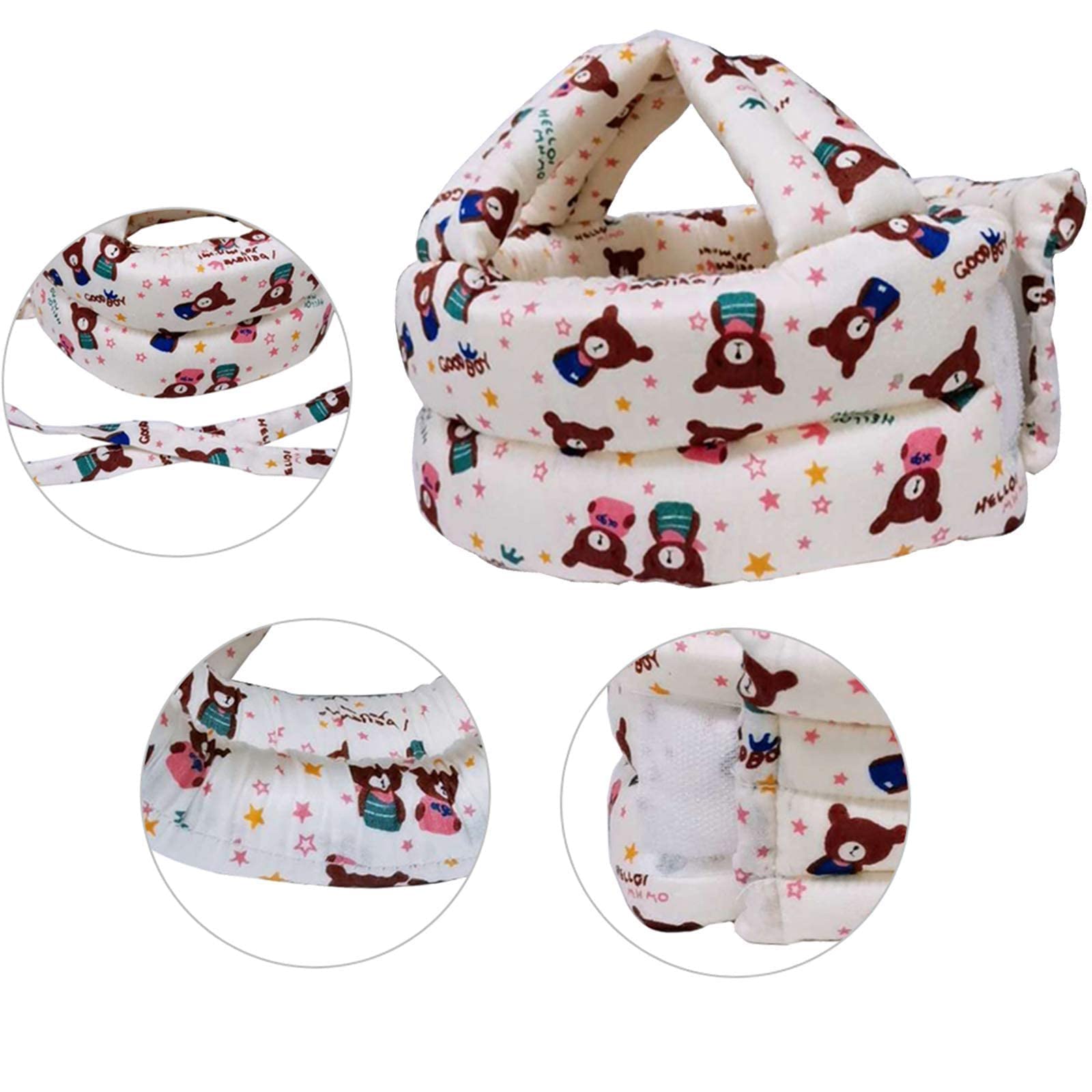 SNOWIE SOFT Baby Head Protector for Safety, Cartoon Bee Toy Baby Safety Helmet with Safety Buckle Backpack Style Head Protector for Walking Learning Head & Back Protection for Toddlers 1-3 Years Old