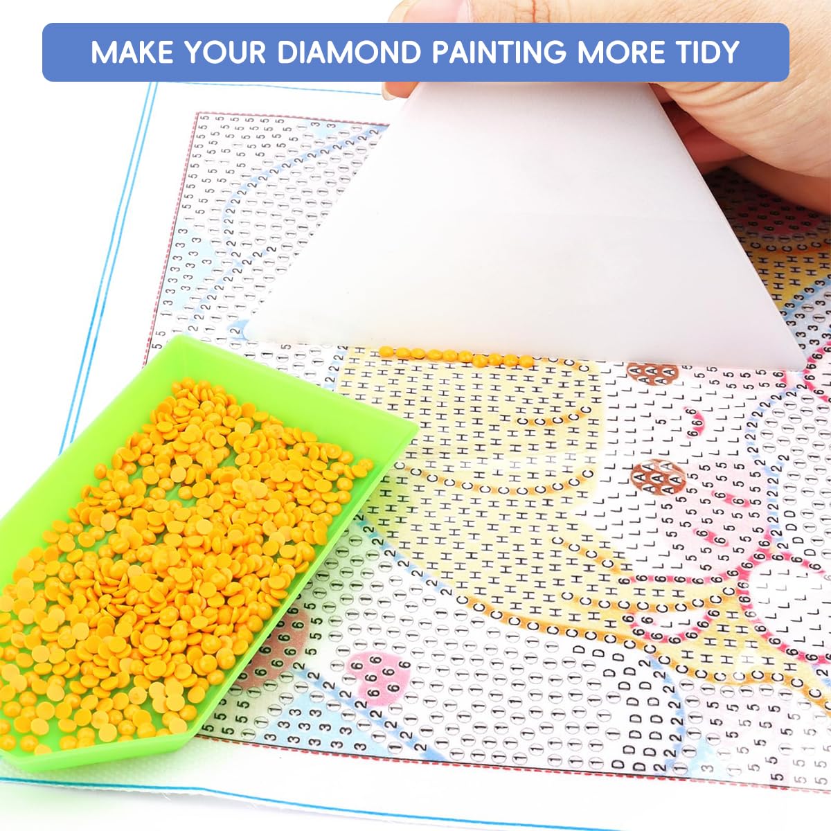 HASTHIP Diamond Painting Ruler Kit with Scraper Stainless Steel Circle Grid Ruler & Cross Grid Ruler 5D Diamond Painting Ruler Tool DIY Even Spacing Ruler DIY Diamond Painting Art Accessories